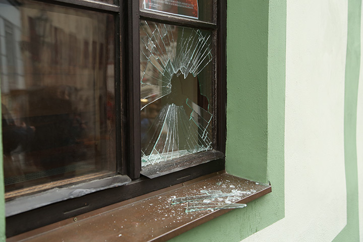 A2B Glass are able to board up broken windows while they are being repaired in Melton Mowbray.
